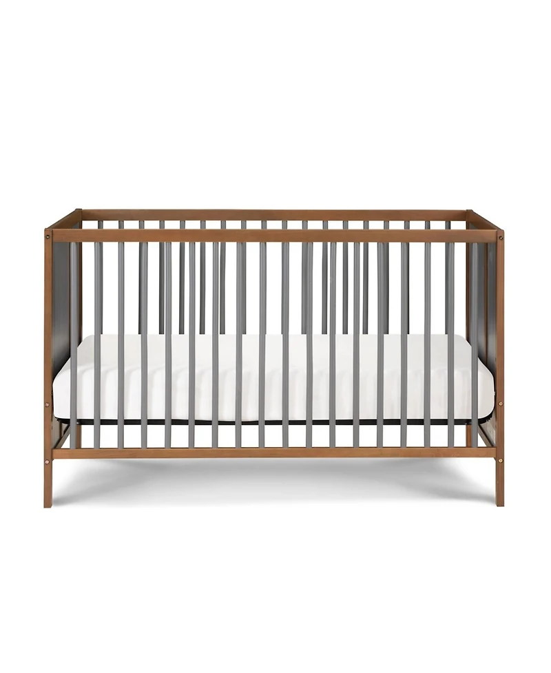 Suite Bebe Pixie Finn 3-in-1 Convertible Crib in Walnut/Charcoal