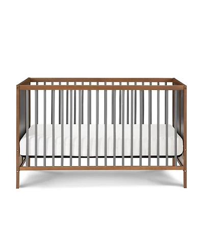 Suite Bebe Pixie Finn 3-in-1 Convertible Crib in Walnut/Charcoal