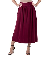 24seven Comfort Apparel Foldover Maxi Pocket Skirt