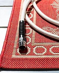 Safavieh Courtyard CY3305 Red and Natural 8' x 11' Sisal Weave Outdoor Area Rug