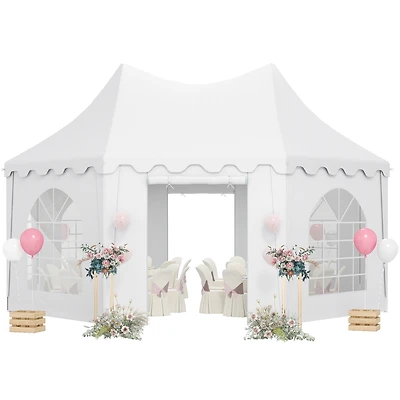 Outsunny 22.3' x 16.4' Large Party Tent Canopy Shelter with Carrying Bags