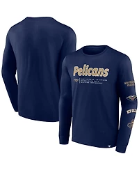 Fanatics Branded Men's Navy New Orleans Pelicans Baseline Long Sleeve T-Shirt