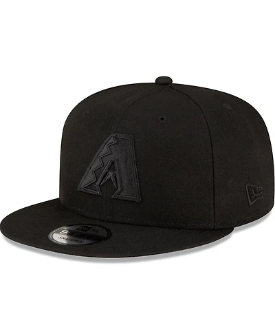 New Era Men's Arizona Diamondbacks Black On Black 9fifty Snapback Adjustable Hat