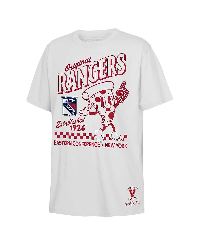 Mitchell Ness Big Boys and Girls White New York Rangers Concession Stand T-Shirt
