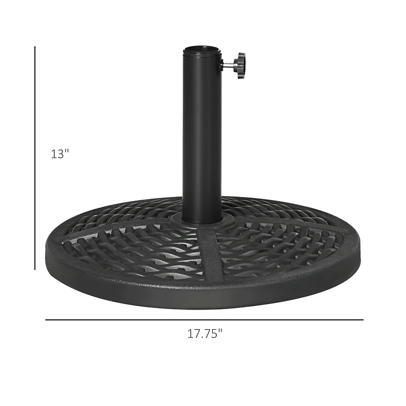 Outsunny 21 lbs. Market Umbrella Base Holder 18" Round Parasol Sd,