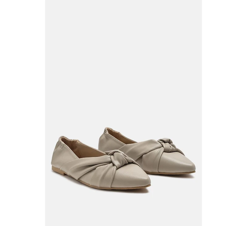 London Rag norma knot detail elasticated ballet flats