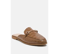 begonia buckled faux leather mules
