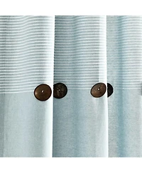 Lush Decor Farmhouse Button Stripe Yarn Dyed Woven Cotton Window Curtain Panels
