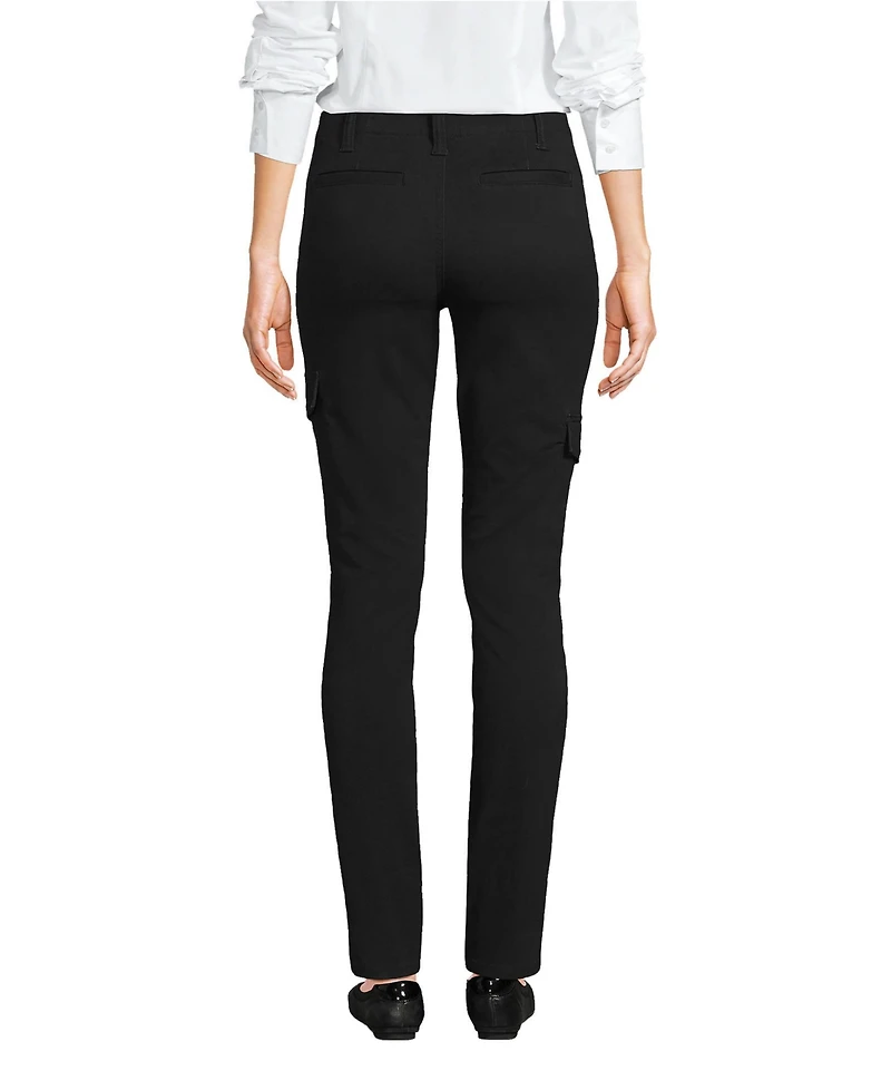 Lands' End Petite Mid Rise Slim Cargo Chino Pants