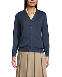 Lands' End Women's Cotton Modal Button Front Cardigan Sweater