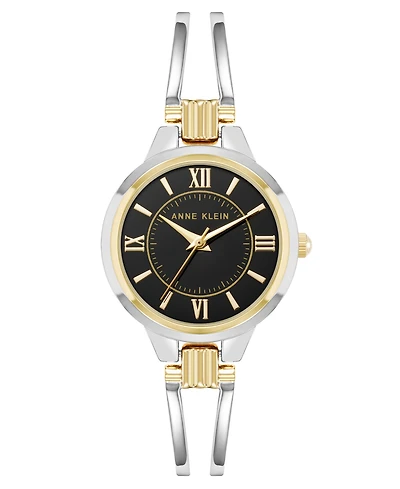 Anne Klein Women's Quartz Two-Tone Alloy Open Bangle Watch, 29mm