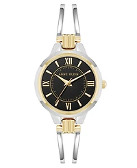Anne Klein Women's Quartz Two-Tone Alloy Open Bangle Watch, 29mm