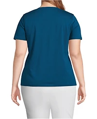 Lands' End Plus Relaxed Supima Cotton V-Neck T-Shirt