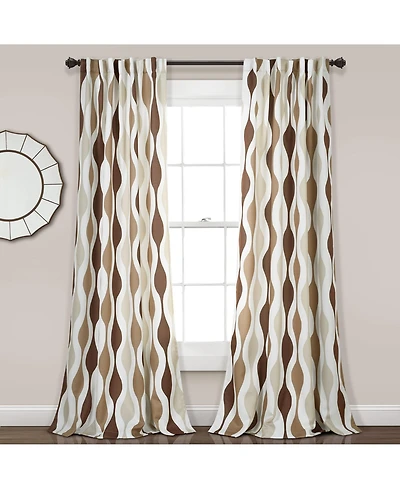 Lush Decor Mid Century Geo Light Filtering Window Curtain Panels