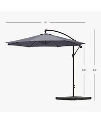Westintrends 10 ft Outdoor Patio Cantilever Umbrella with Weight Base