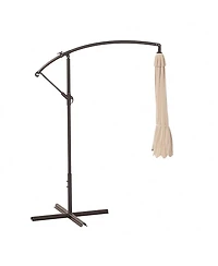 Westintrends 10 ft Outdoor Patio Cantilever Umbrella with Weight Base