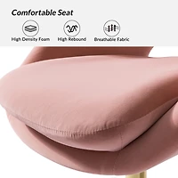 Hulala Home Modern Velvet Office Chair with Adjustable Swivel for Study Vanity