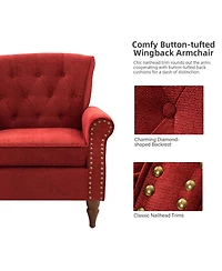 Nivison Modern Small Accent Chair with Nailhead Trim Space Saving