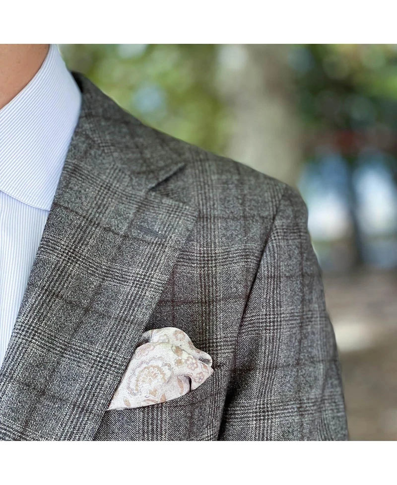 Elizabetta Men's Pascal - Double Sided Silk Pocket Square for Men