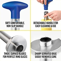 Heavy Duty Pineapple Corer & Slicer + Eye Removal Tool with Reinforced Blade