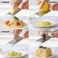 Zulay Kitchen Cheese Grater Stainless Steel - Durable Rust-Proof Metal Lemon Zester Grater With Handle