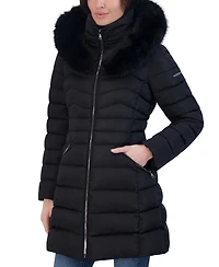 Laundry By Shelli Segal Women's Faux-Fur-Trim Hooded Puffer Coat