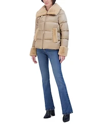 Laundry by Shelli Segal Women's Shine Faux-Fur-Trim Puffer Coat