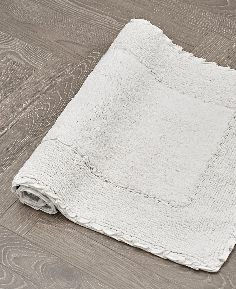 Laura Ashley Ruffle Cotton 2-Pc. Bath Rug Set