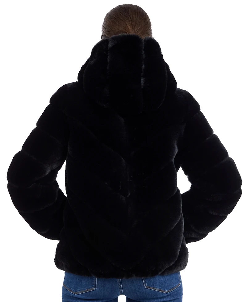 Michael Michael Kors Petite Hooded Faux-Fur Coat