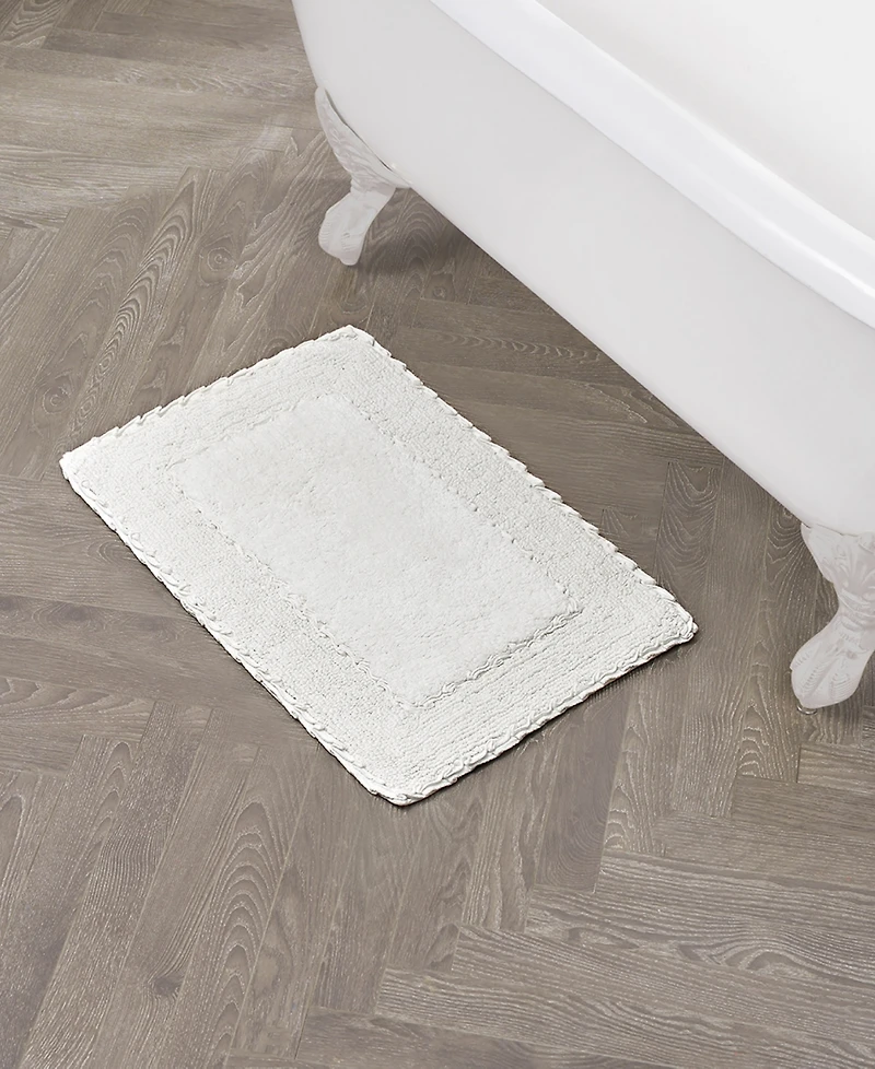Laura Ashley Cotton Ruffled Bath Rug, 17" x 24"