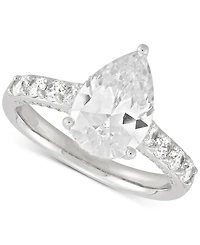 Arabella Cubic Zirconia Pear & Round Bridal Set in Sterling Silver