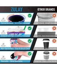 Reusable Iced Coffee Sleeve - Medium Sized Neoprene Insulator Sleeves (22oz to 24oz)