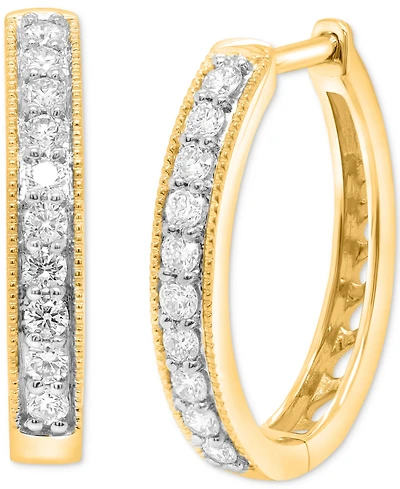 Forever Grown Diamonds Lab-Created Diamond Small Hoop Earrings (1/2 ct. t.w.) Sterling Silver or 14k Gold-Plated