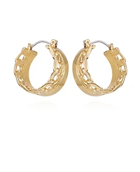Vince Camuto Gold-Tone Textured Organic Hoop Earrings