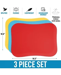 Non-Slip Flexible Cutting Board Set - Dishwasher Friendly Mats For Cooking of 3
