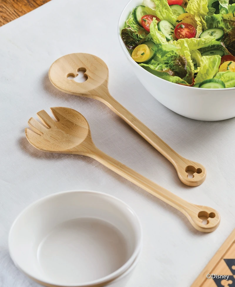 Disney Monochrome Bamboo 2 Piece Salad Server Set