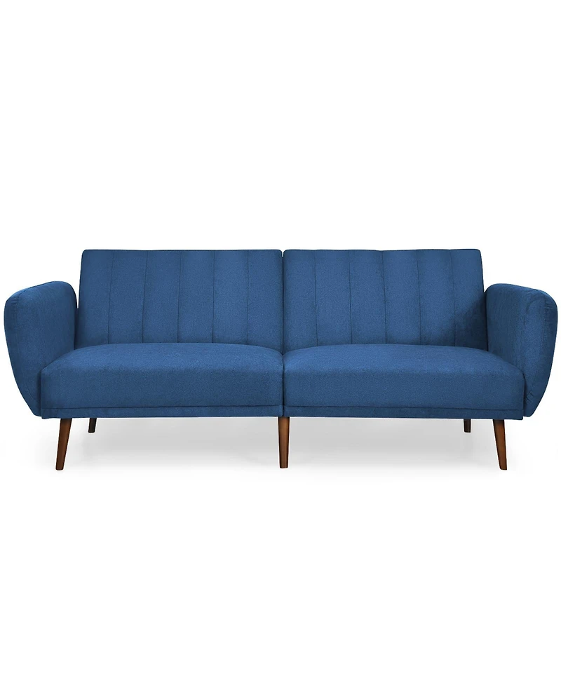 Convertible Futon Sofa Bed Adjustable Couch Sleeper with Wood Legs