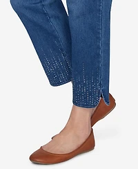 Alfred Dunner Scottsdale Women's Dazzling Hem Faux Fly Pant