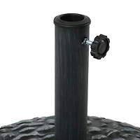 18-Inch Diameter Pebble Texture Resin Patio Umbrella Base - Gray Finish - 1.5- to 2-Inch Pole Diameter