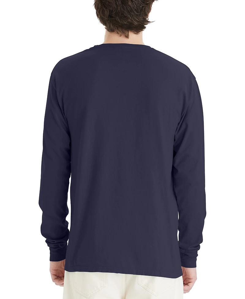 Hanes Unisex Garment Dyed Long Sleeve Cotton T-Shirt