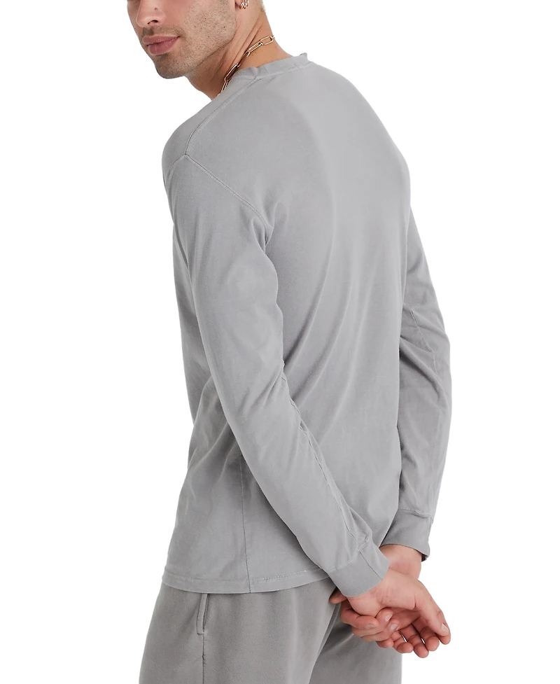 Hanes Unisex Garment Dyed Long Sleeve Cotton T-Shirt