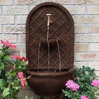 Messina 26-Inch Polystone Outdoor Solar Wall Fountain