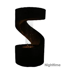 Indoor Contemporary Decorative Polyresin Winding Showers Tabletop Water Fountain with Led Lights - 13"