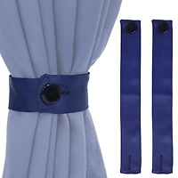 Indoor/Outdoor Fabric Curtain Tiebacks with Buttons - Polyester