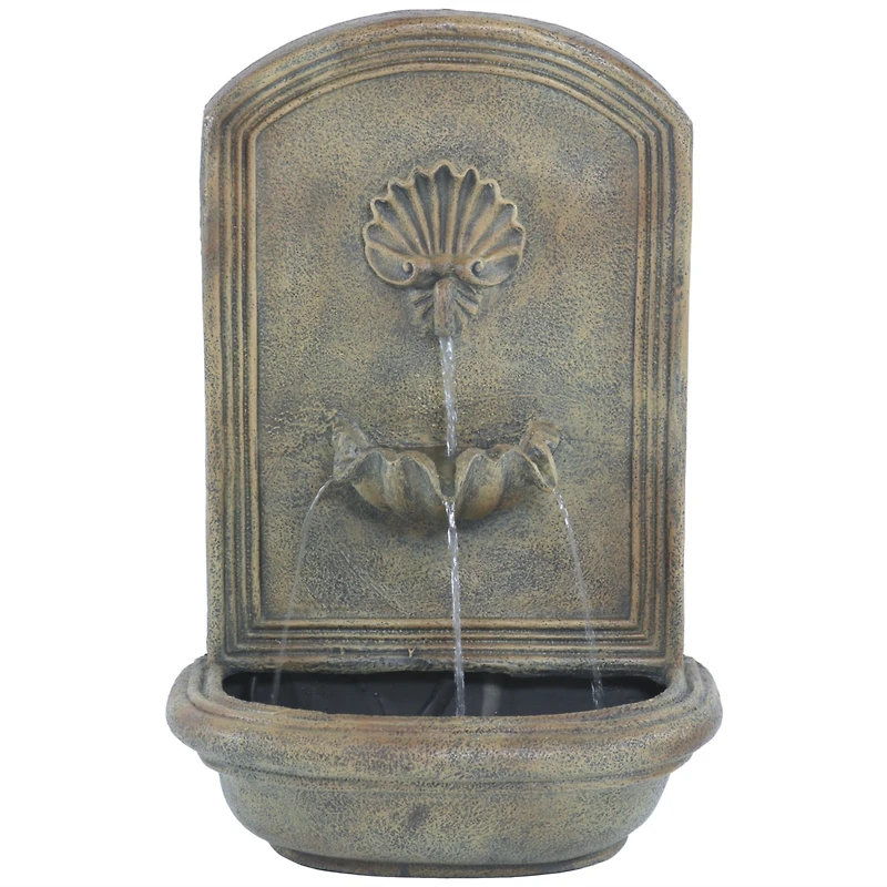 Seaside 27-Inch Outdoor Wall Fountain - Outdoor Water Fountain for Garden, Patio and Balcony