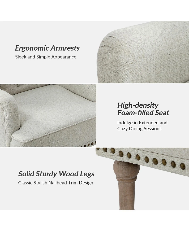 Mcgavock Traditional Wooden Upholstered Accent Chair with Tufted Back