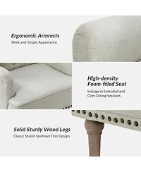 Mcgavock Traditional Wooden Upholstered Accent Chair with Tufted Back