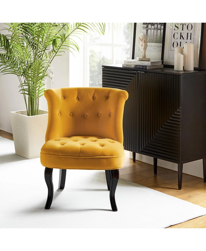 Modern Velvet Armless small Accent Chairs For Space Saving