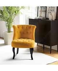 Modern Velvet Armless small Accent Chairs For Space Saving