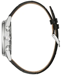 Bulova Men's Chronograph High Precision Black Leather Strap Watch 42mm